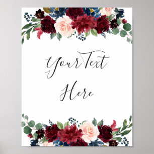 Póster Personalizado de acuarela floral Rubor de la Marin