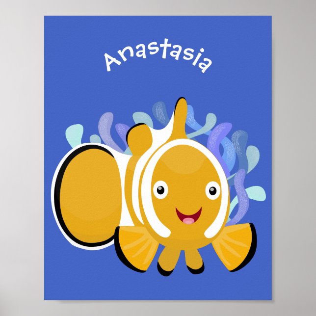 Póster Personalizado de anenoma de payaso alegre (Frente)