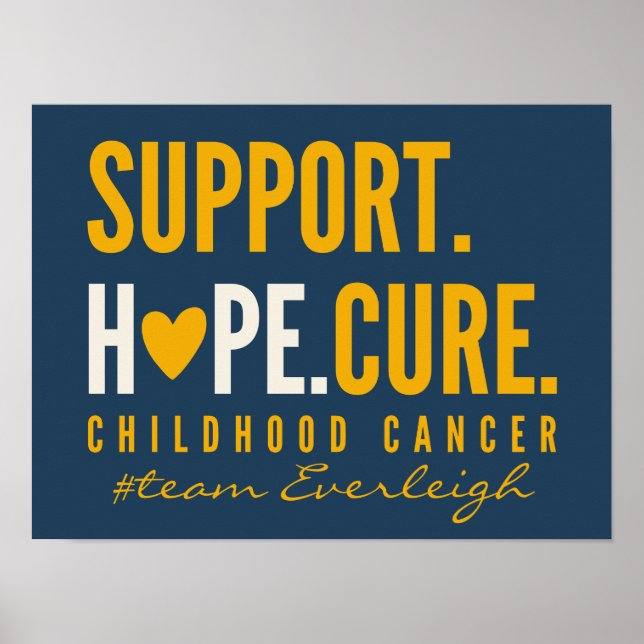 Póster personalizado de apoyo al cáncer infantil Poster d (Frente)