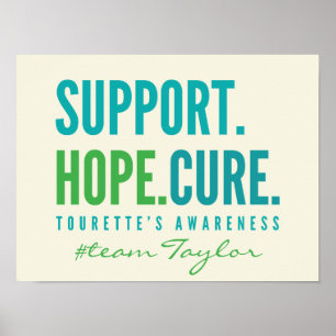 Póster personalizado de apoyo de tourette esperanza cura 