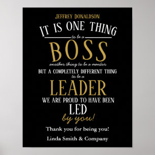Póster personalizado de apreciación para jefe ment