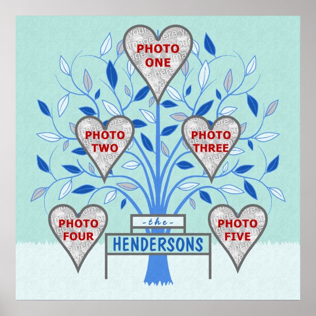 Póster Personalizado de árbol familiar 5 helada de invier (Frente)