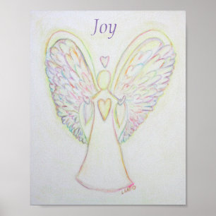 Poster Personalizado de arte Ángel Joy Corazones A