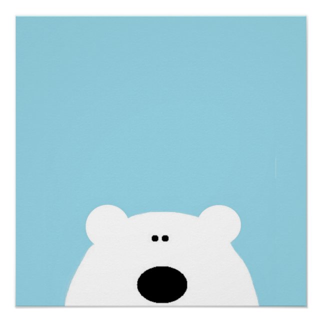 Póster Personalizado de arte azul de oso polar (Anverso)