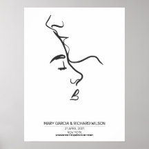 Poster personalizado de arte de doble línea