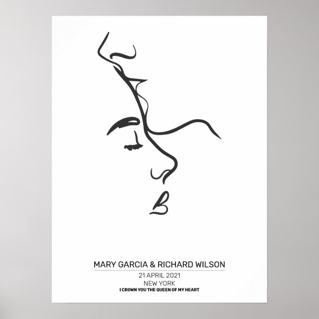 Poster personalizado de arte de doble línea (Frente)