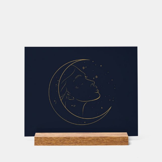Póster personalizado de arte de línea de mujer (Anverso)