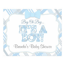 Póster Personalizado de Baby Shower Es Un Niño