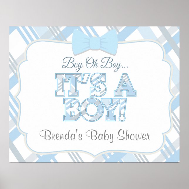 Póster Personalizado de Baby Shower Es Un Niño (Frente)