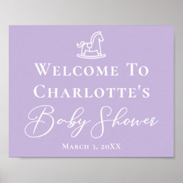 Póster Personalizado de Baby Shower Pastel Purple Rocking