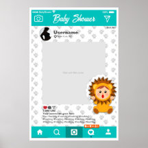 Personalizado de Baby Shower Selfie Frame Leoncito
