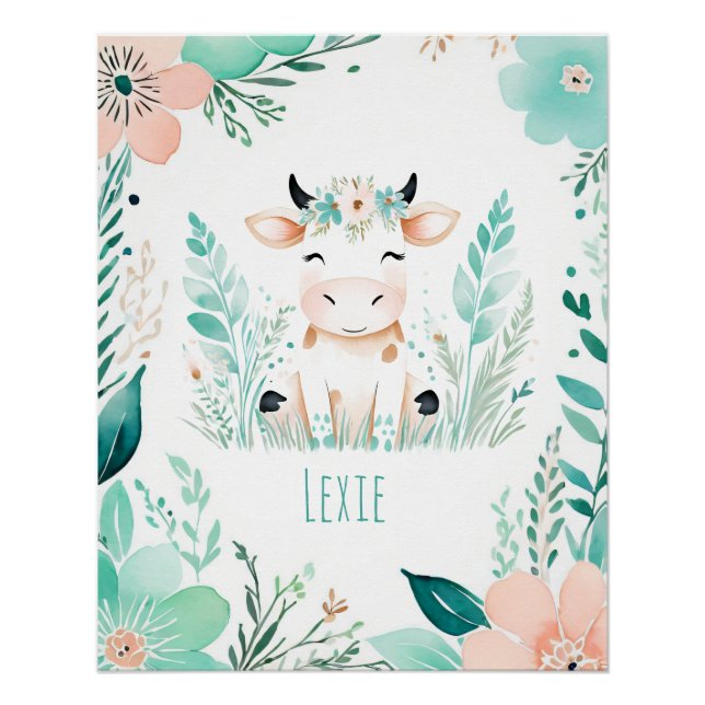 Póster personalizado de bebé boho - Diseño de tern (Anverso)