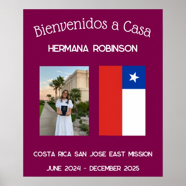 Póster personalizado de bienvenida al misionero de (Frente)