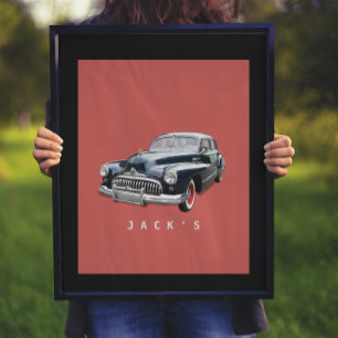 Póster Personalizado de Black Buick vintage de los años 4
