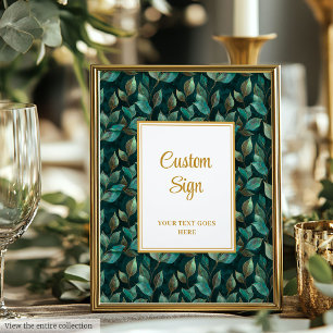 Póster Personalizado de Boda de verde verde verde de esme