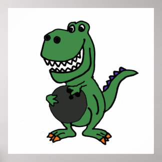 Póster Personalizado de bolos de Dinosaurio Cute T-rex