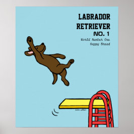 Póster Personalizado de buceo de chocolate Labrador