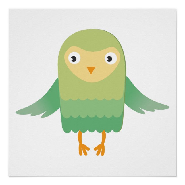 Póster Personalizado de búho verde (Anverso)