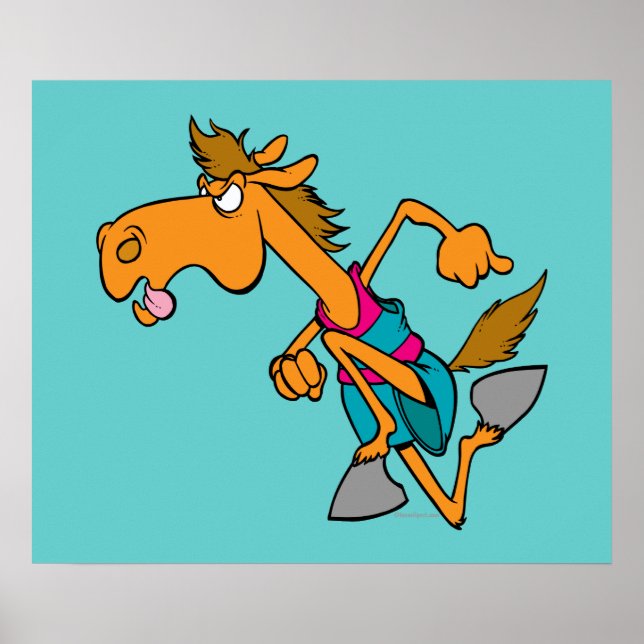 Póster personalizado de caballos de carreras divertidos (Frente)