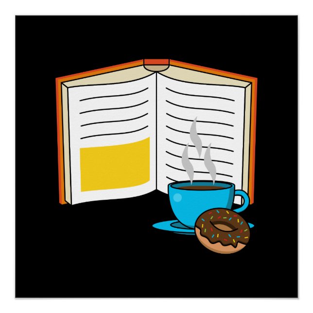 Póster Personalizado de Café y Donut para Libros (Anverso)