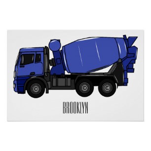 Póster Personalizado de camión de transporte de mezcla de