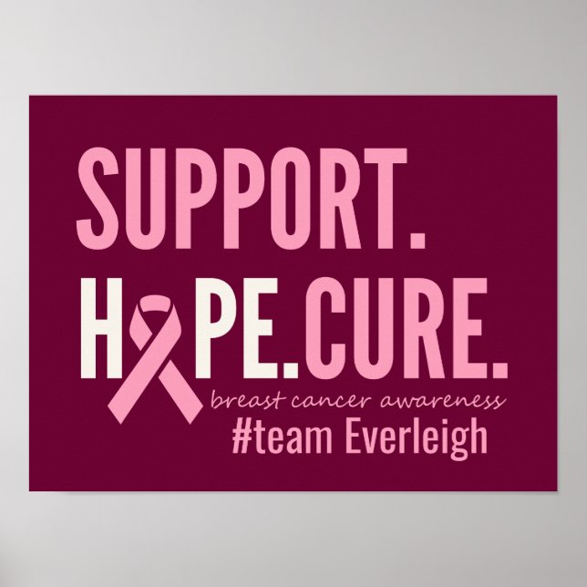 Póster personalizado de cáncer de mama Poster personaliza (Frente)