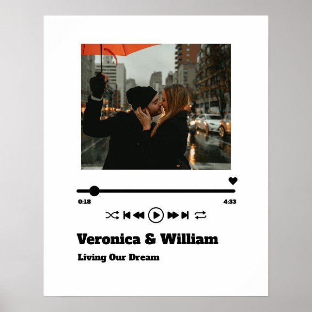 Póster Personalizado de canciones de nuestro amor (Frente)