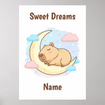 Póster personalizado de capibara de dulces sueños