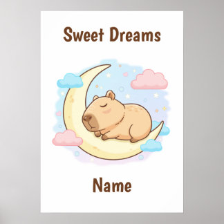 Póster personalizado de capibara de dulces sueños