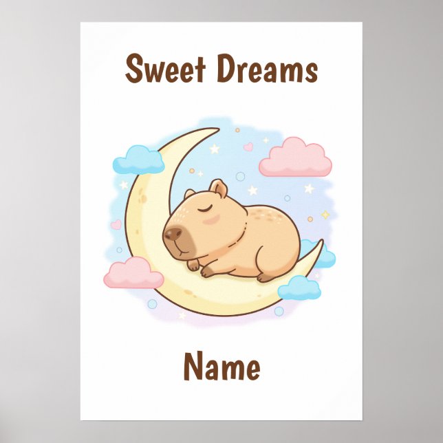 Póster personalizado de capibara de dulces sueños (Frente)