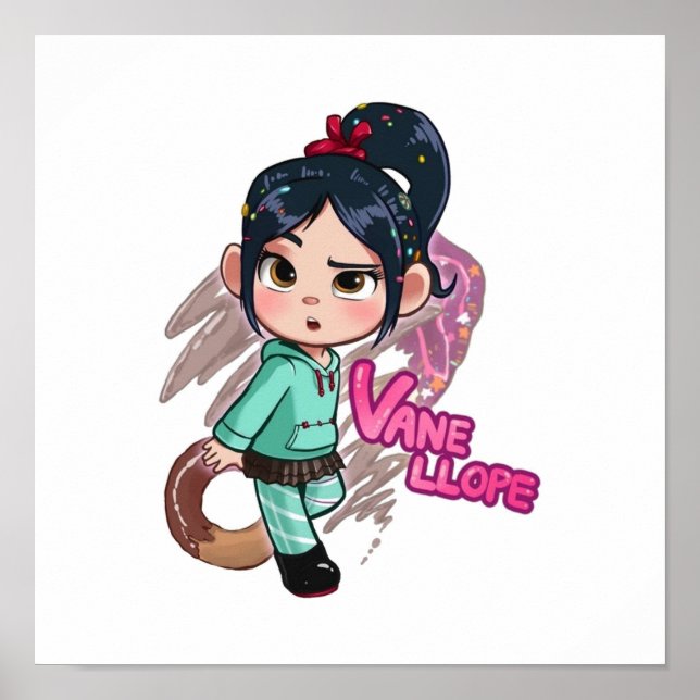 Póster Personalizado de caracteres animados de chica mate (Frente)