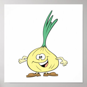 Póster personalizado de cebolla tonta feliz