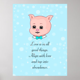 Póster Personalizado de cerdo y presupuesto de abundancia
