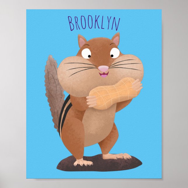 Póster Personalizado de chipmunk de grandes mejillas grac (Frente)