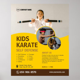 Póster Personalizado de clase Karate para niños