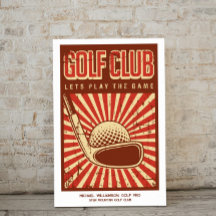 Póster Personalizado de Club de Golf Retro
