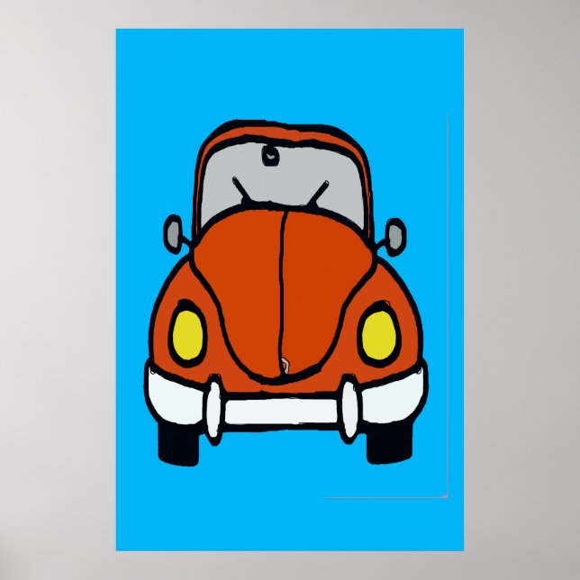 Póster Personalizado de coche rojo clásico (Frente)