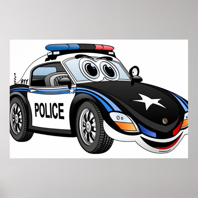 Póster Personalizado de coches deportivos de la policía (Frente)