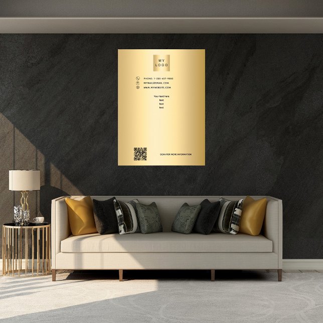 Póster Personalizado de código qr del logotipo del negoci (Subido por el creador)