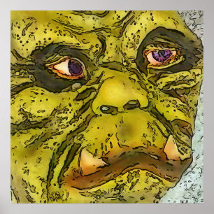 Póster Personalizado de contorno negro de monstruo de tor