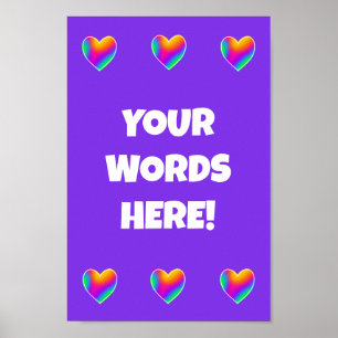 Póster Personalizado de Corazones Arcoíris