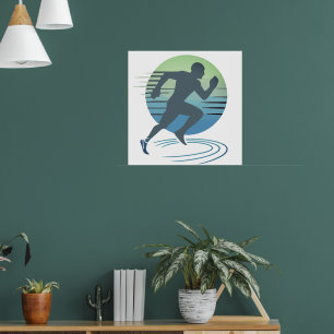 Póster Personalizado de corredor competitivo de maratón d