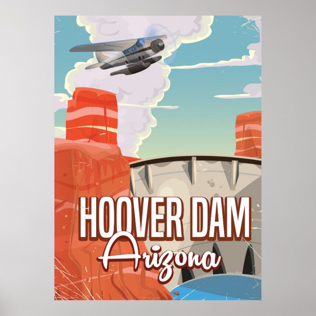 Póster Personalizado de cosecha Hoover Dam Nevada Arizona (Frente)