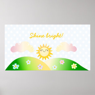 Póster Personalizado de Cute sun kawaii