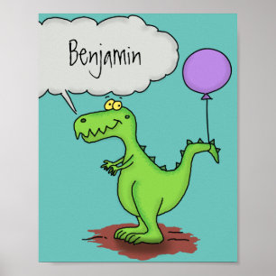 Póster Personalizado de dragón divertido y suave que resp