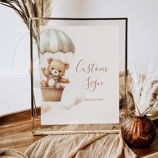 Póster Personalizado de ducha de bebé Boho teddy (Subido por el creador)