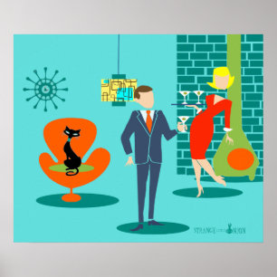 Póster Personalizado de edad de espacio retro Poster de p