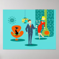 Personalizado de edad de espacio retro Poster de p