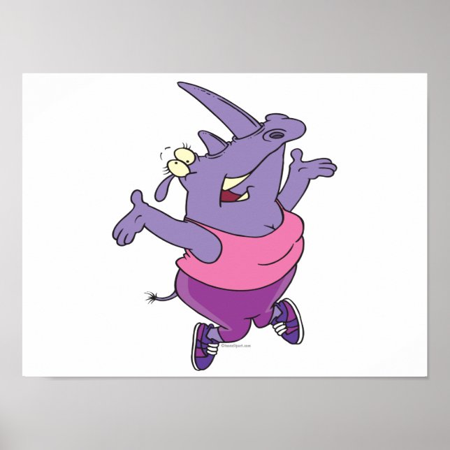 Póster personalizado de ejercicios de rinoceronte diverti (Frente)