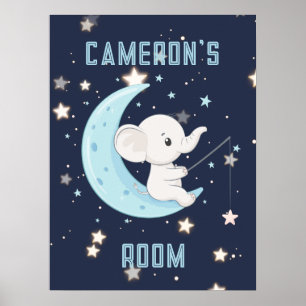 Póster personalizado de elefante bebé pescando 4 e